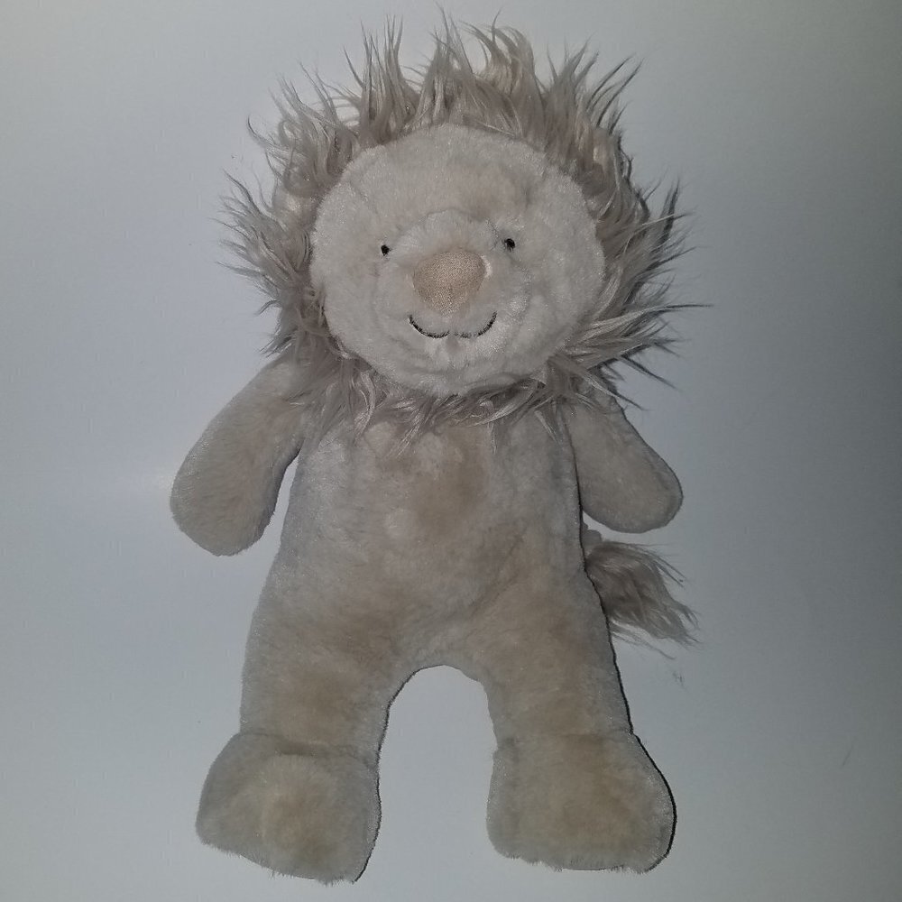Pottery Barn Kids PBK Taupe Lion Plush 13" Lovey Baby Tan/Gray-ish SOFT
